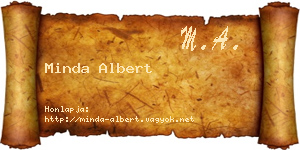 Minda Albert névjegykártya
